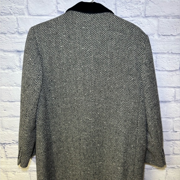 Lauren Ralph Lauren Double Breasted Wool Herringbone Coat Womens 12 Vintage USA - Picture 10 of 13